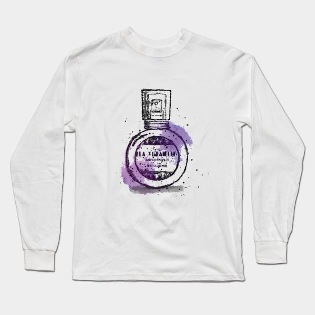 La Villanelle Perfume Print Long Sleeve T-Shirt by BasicBeach